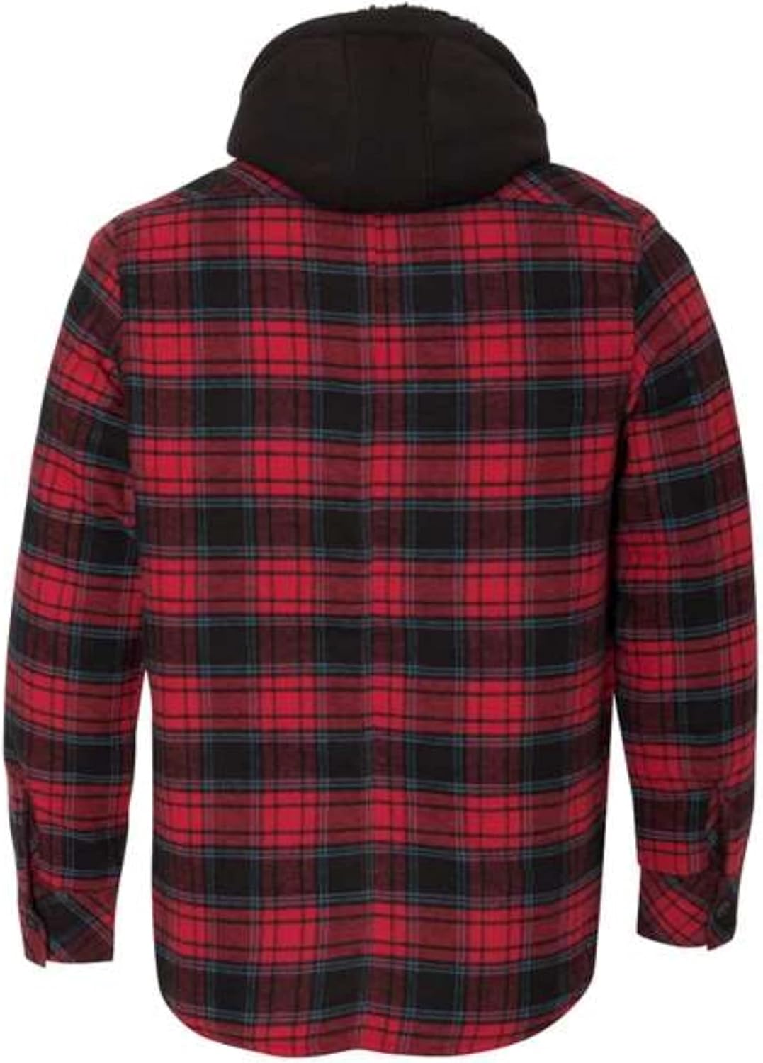 Burnside Men's Hooded Flannel Jacket M RED