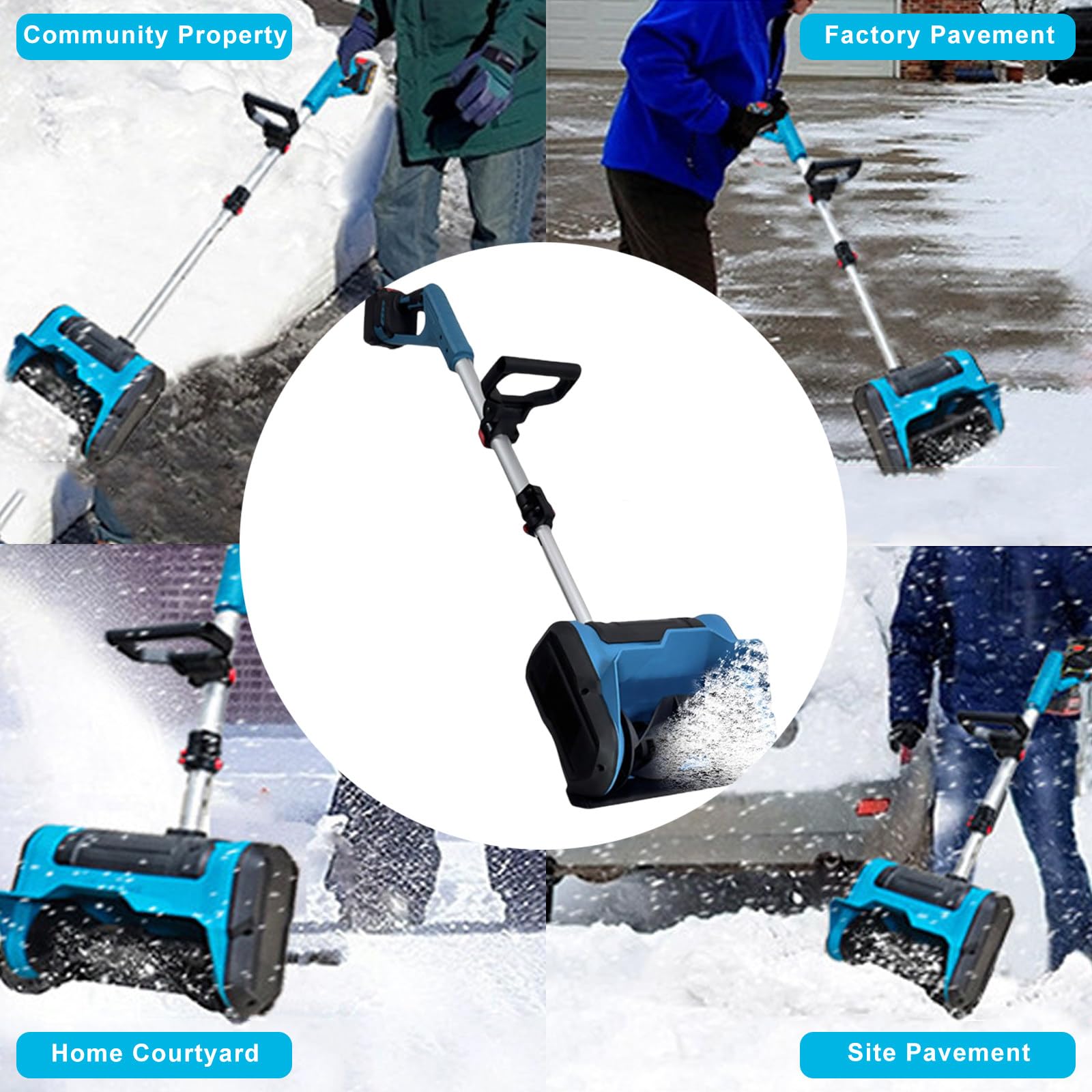 Bezprzewodowa odśnieżarka do odśnieżania 31 cm szerokość czyszczenia 1200 W ładowalna odśnieżarka 15 cm głębokość czyszczenia, do szkół i podjazdów, silnik bezszczotkowy - 2 baterie