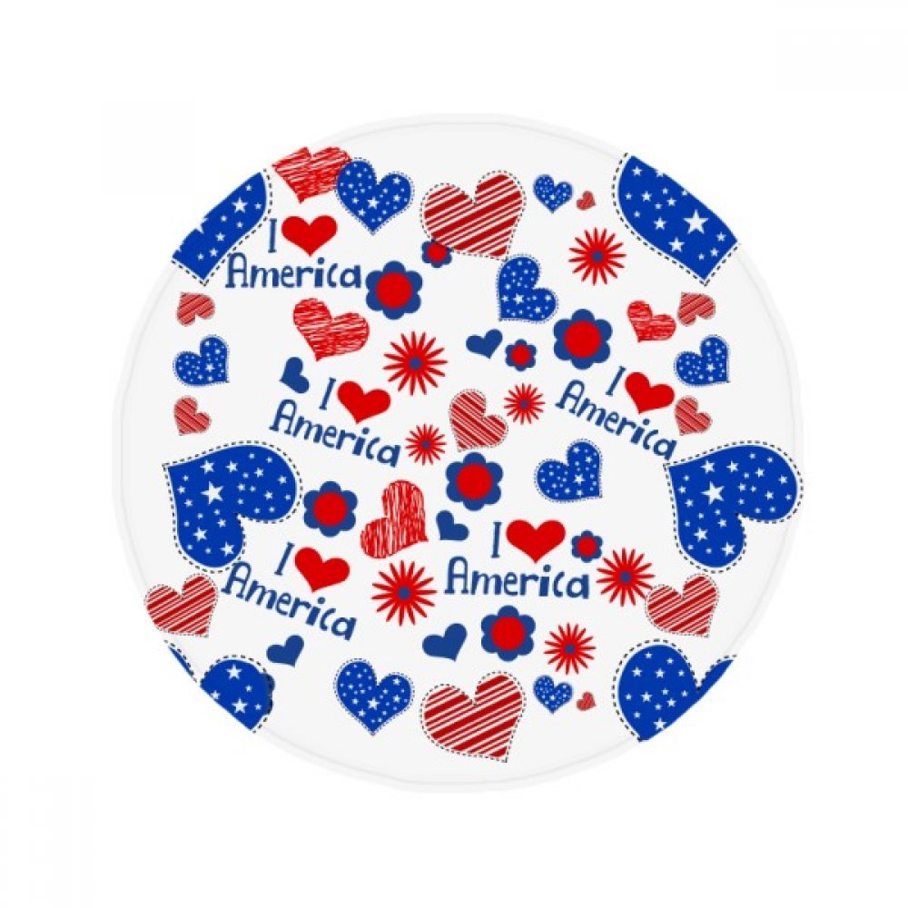 Tapis de cuisine rond anti-dérapant 50cm motif cœur festival pour harmoniser votre décoration