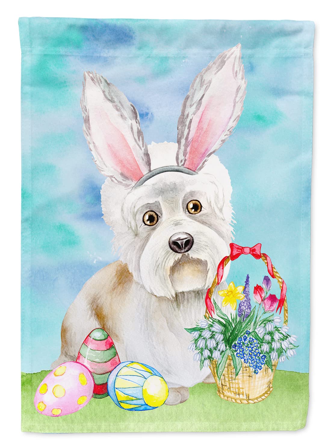 Dandie Dinmont Easter Bunny Flag grand drapeau décoratif pour votre maison à Pâques