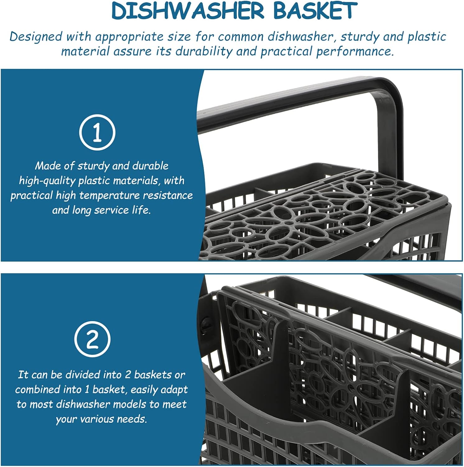 1Pc Dishwasher Silverware Basket Kitchen Storage Box for Forks Knives Fit for Full Dishwashers Elegant Design for Easy
