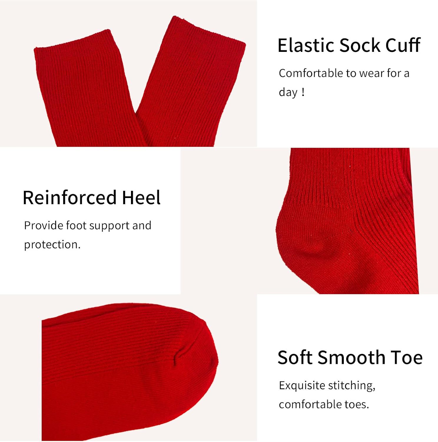 Womens Ribbed Knit Socks Cotton Athletic Running Casual Crew Socks - Image 4