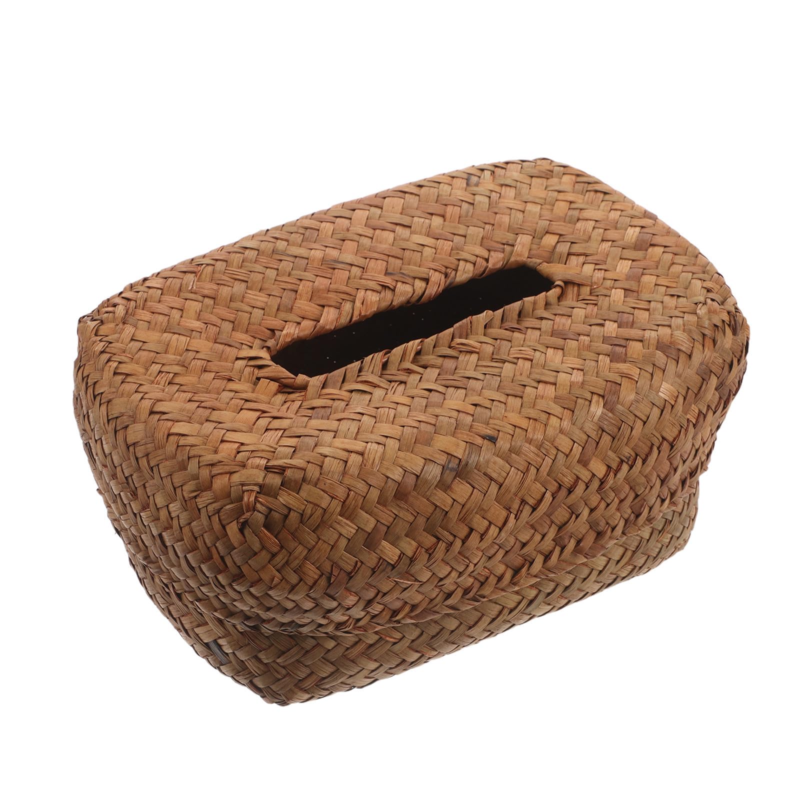 Caja para pañuelos tejida a mano en paja natural con diseño exclusivo premium