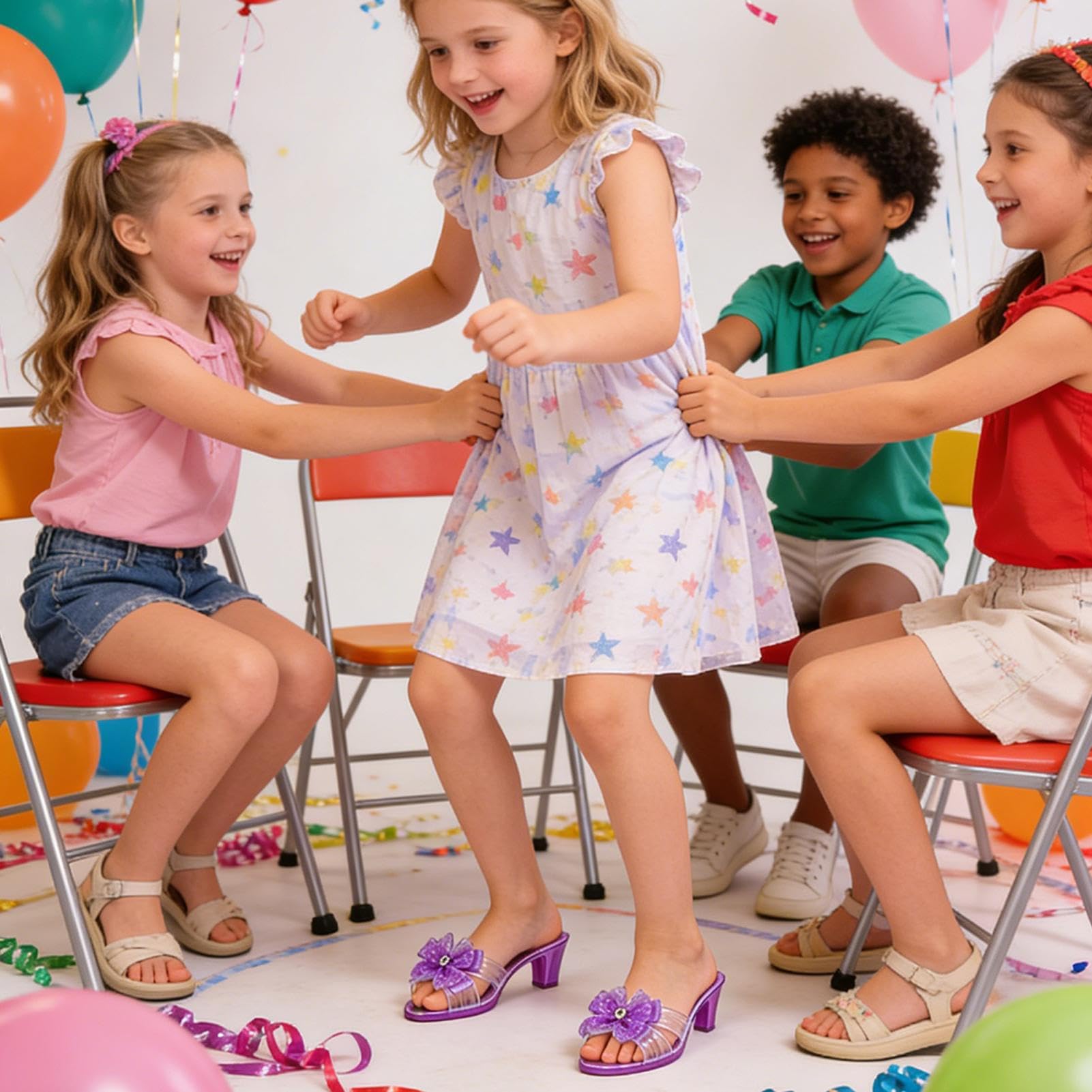 Chaussures Princesse Talons Fille Sandales Antidérapantes Gelée Paillettes 3-6 Ans