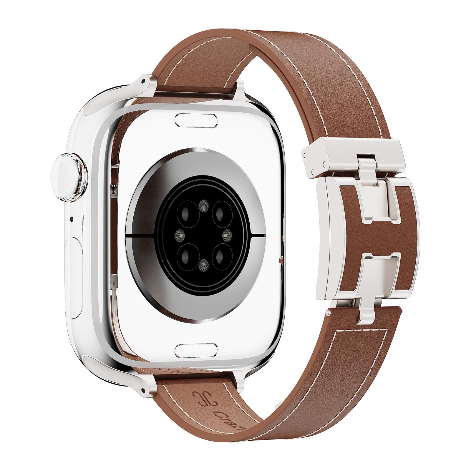 Cinturino in vera pelle per Apple Watch con fibbia ad H da donna