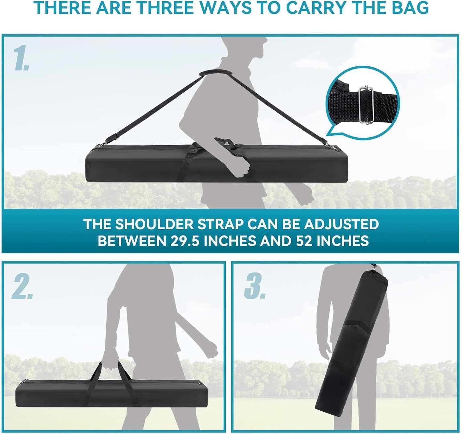 EMART Borsa per Treppiede, 120 cm Custodia per Treppiede Borsa | Tracolla Regolabile, Maniglia Resistente e Doppia , Adatto a Cernierastativi luci, Aste per Microfoni
