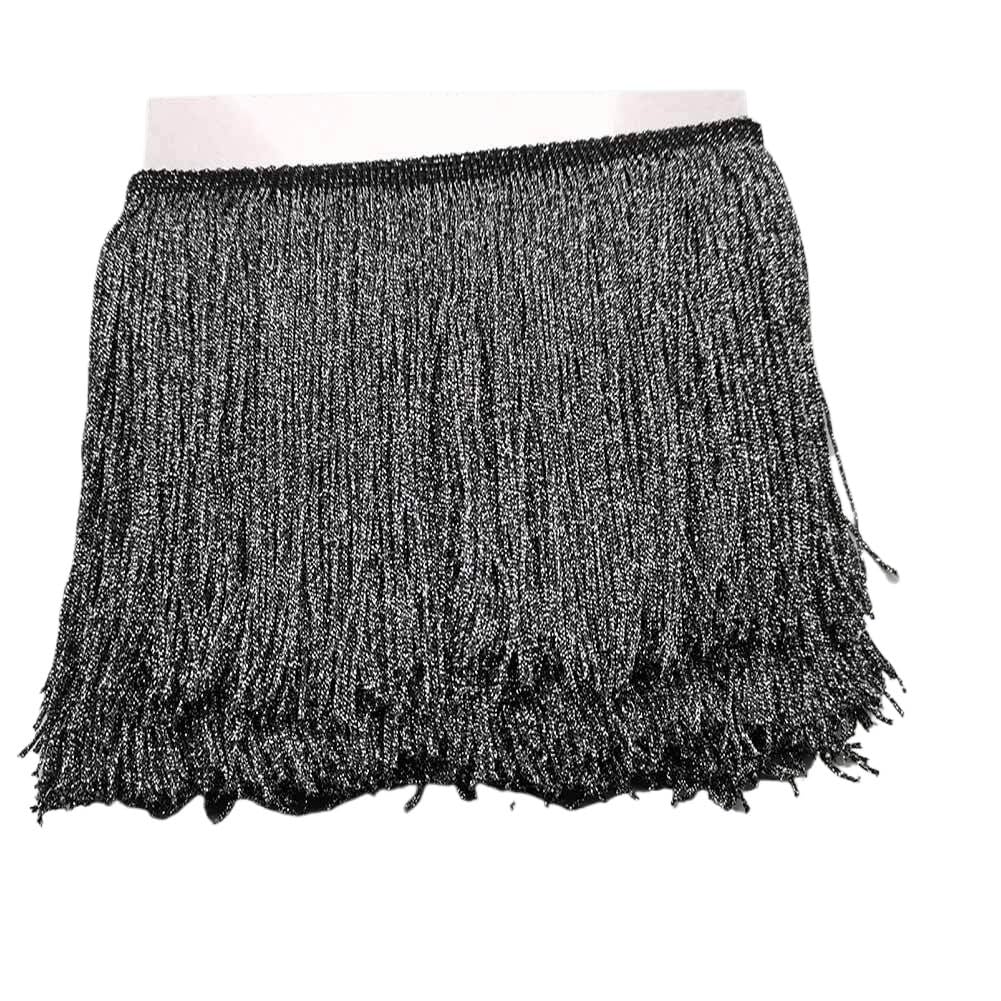 Szeroka koronka z frędzlami, Multicolor Polyester Lace Fringe Trim 15-30cm(Black,15cm)