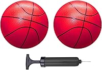 Vista 3 de ABAJI Mini pelotas de baloncesto amarillas, paquete de 2 unidades de 5 pulgadas con aguja de inflado, material duradero para mini aro de 3 años
