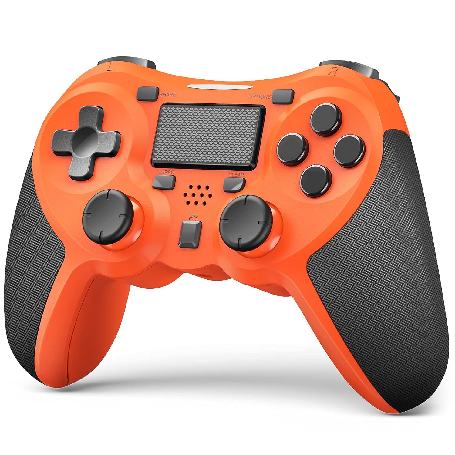 TERIOS Wireless Controllers Compatible with Play-Station 4 Game Controllers for PS-4 Pro, PS-4 Slim-Built-in Speaker - Stereo Headset Jack Multitouch Pad - Rechargeable Lithium Battery (Orange)