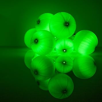 Wintergreen Lighting Set of 10 Green Battery Operated Satin Ball Ornament Christmas Lights/LED String Lights/Craft Lights on Clear Wire, 7 Total Length