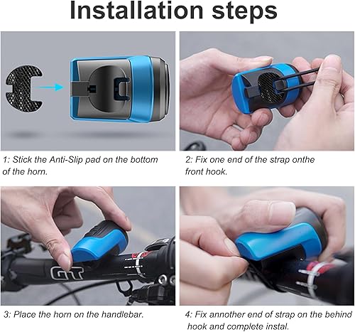 Miniatura 5 de kimairy Campana de bicicleta eléctrica, alarma antirrobo de 125 db, bocina de bicicleta eléctrica para adultos con 1 modos de sonido, batería