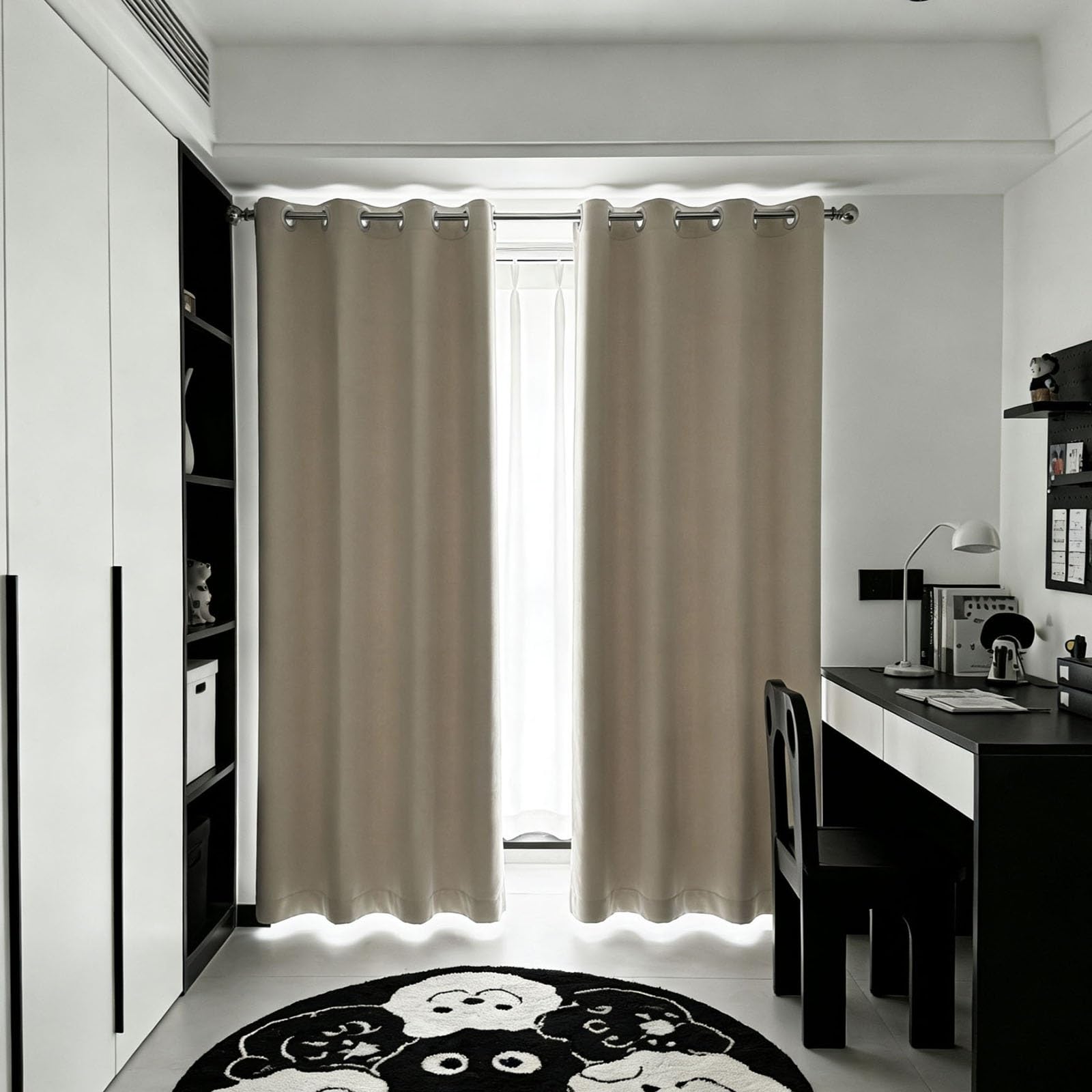 Rideau occultant anti froid et thermique pour bloquer la lumière de chambre 130x110