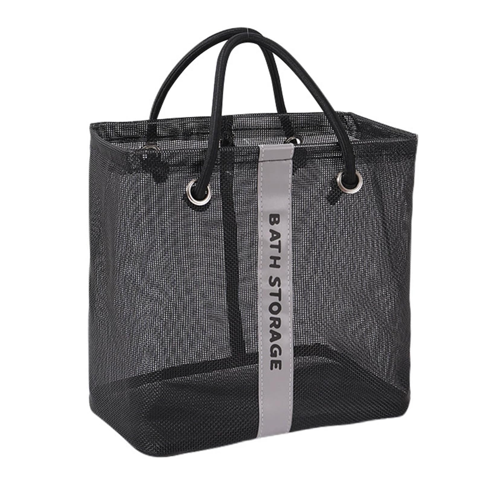 Ampia borsa sportiva in rete impermeabile per nuoto, borsa da palestra portatile con maniglia 27x17x25 cm, per uomo e donna, ideale per indumenti bagnati e attrezzature fitness, nera