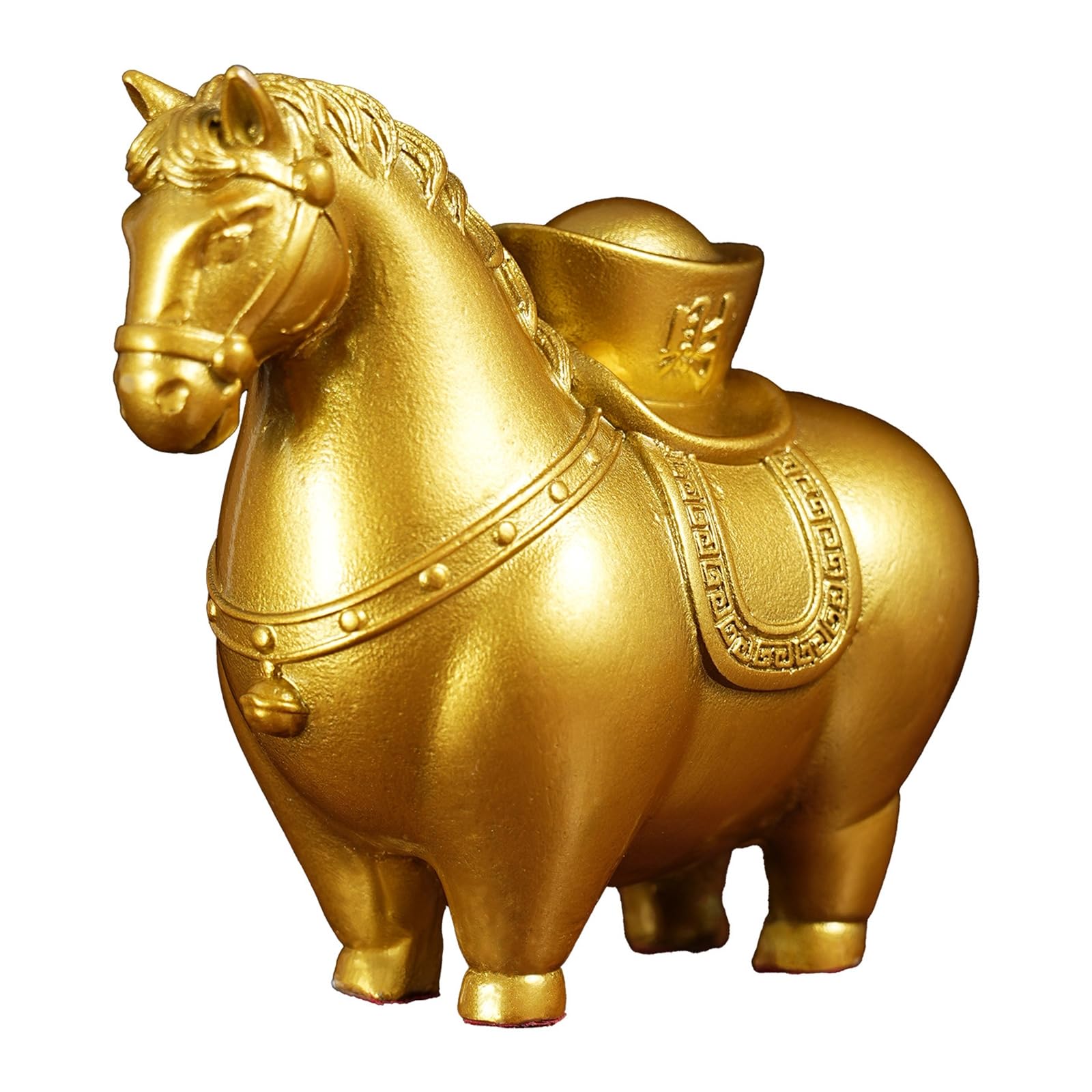 NHDVDVAV Small Horse Statue Chinese Feng Shui Zodiac Collectible Figurine Brass Horse Sculpture for Home Office Tabletop Lucky Wealth Decor