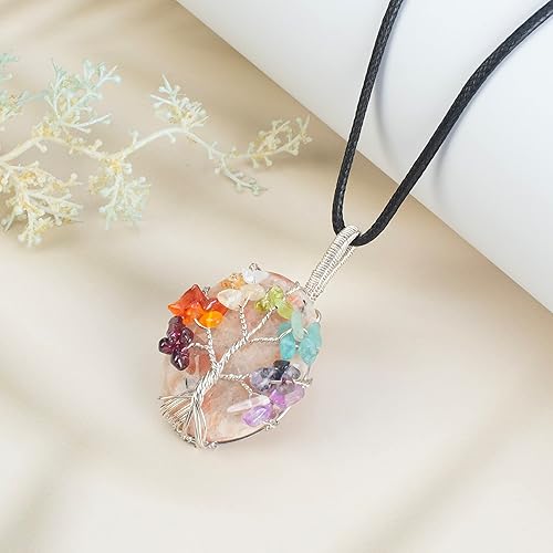 Miniatura 4 de Crocon Gemstone Pendant Necklace Handmade Reiki Healing Crystal Amulet Natural Stone Jewelry for Unisex Gift