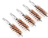 Vista 24 de BOOSTEADY Cepillo de limpieza para pistola de bronce con cerdas de fósforo, 5 unidades, para escopeta de pistola con 50 parches cuadrados .17 Cal