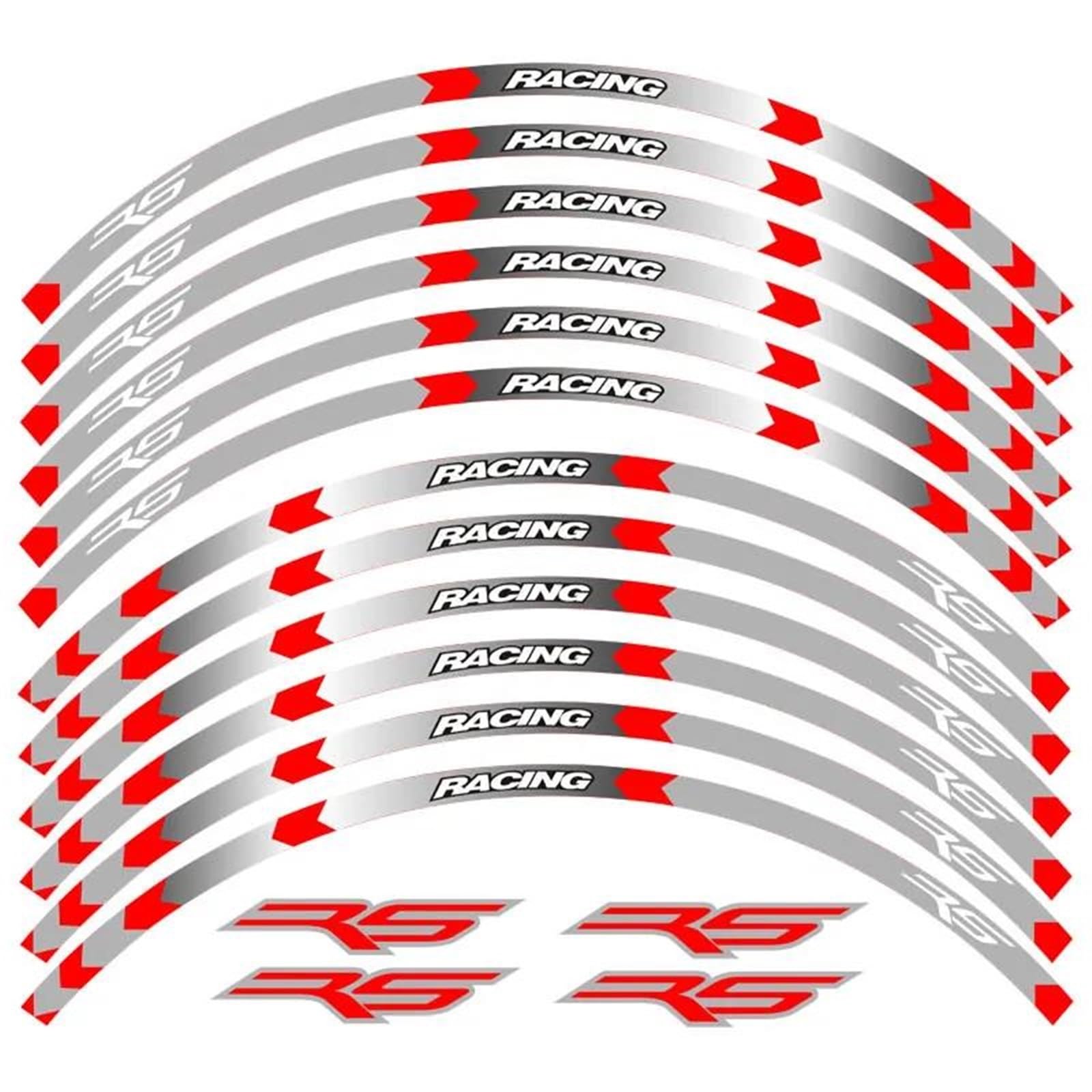 12 Strips Motorcycle Reflective Decals Wheels Moto Rim Stickers for Aprilia RS Rs125 Rs 125(Color4)