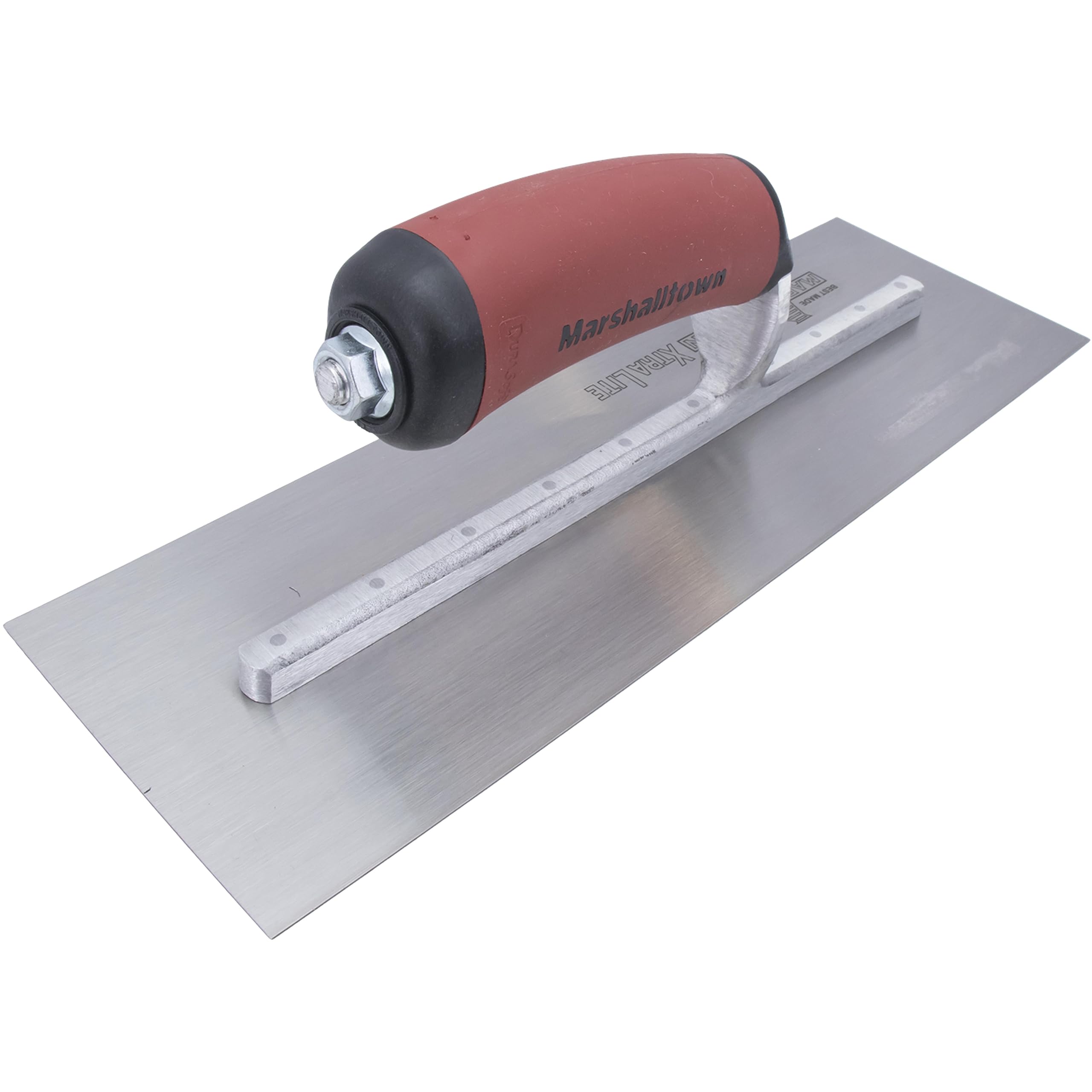 Marshalltown Truelle de finition MXS7D, manche Durasoft courbé, acier au carbone, dimensions : 305x127 mm