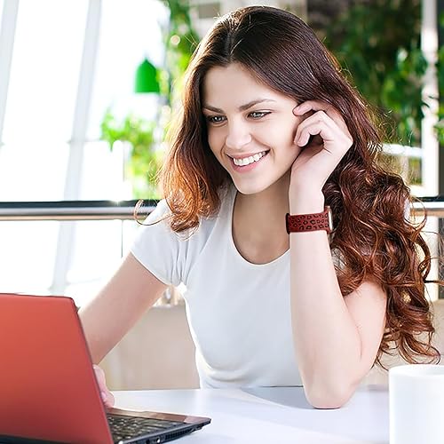 Miniatura 9 de CreateGreat Correas de dos tonos grabadas de leopardo compatibles con Apple Watch Band de 1.61, 1.57, 1.49, 1.77, 1.73 y 1.65 pulgadas para mujer,