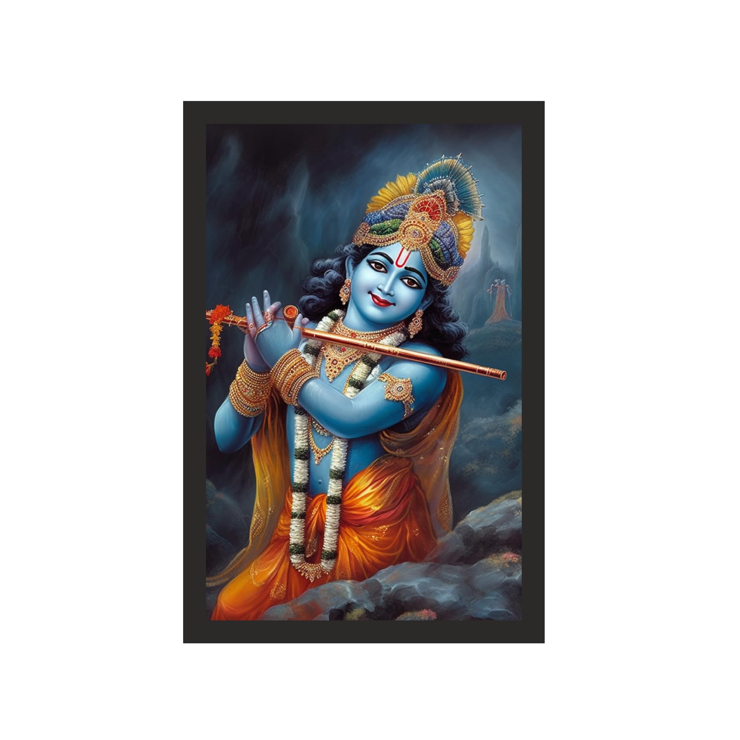 Grand Vibrant Krishna Flute Art - 24x36
