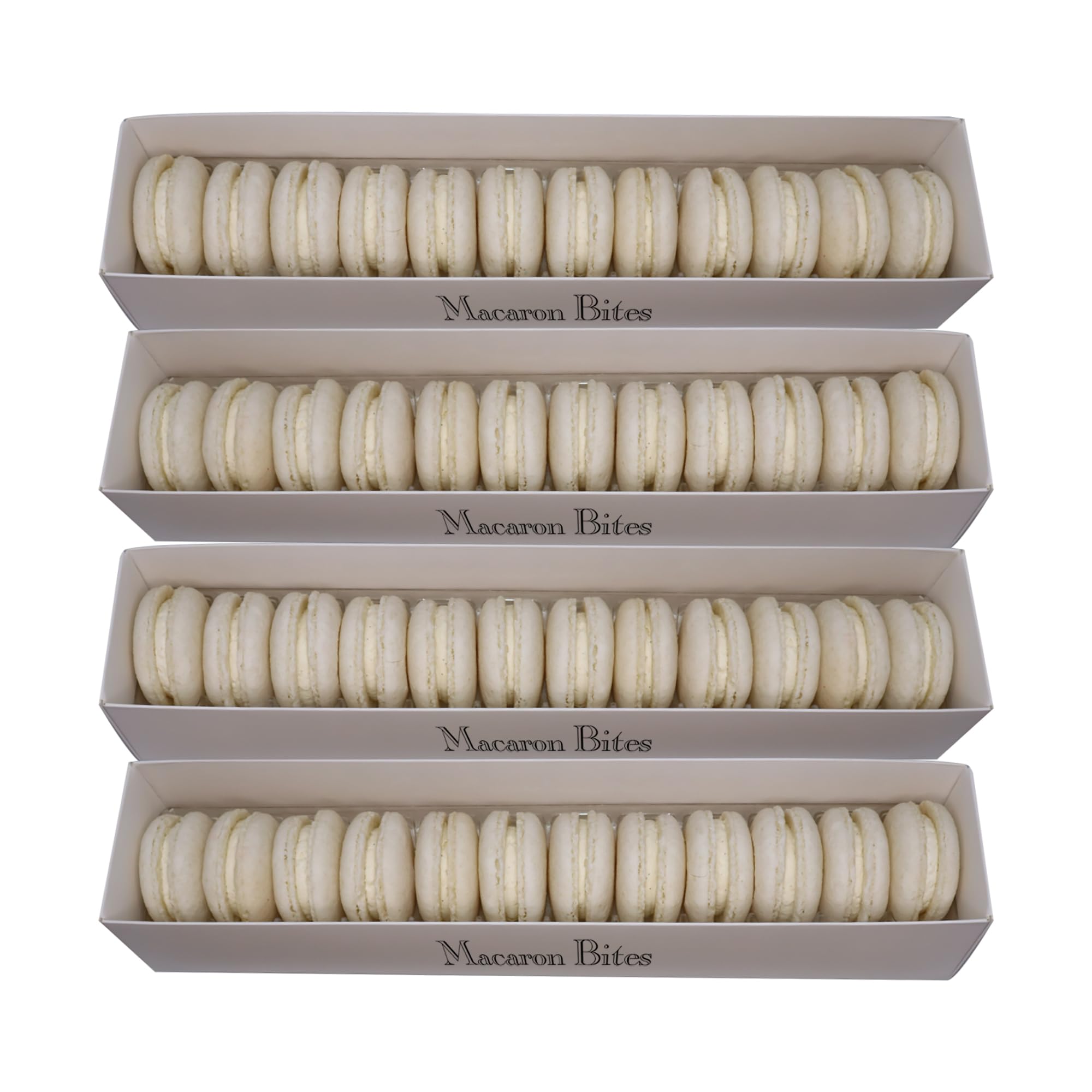 24 Vanilla French Macaron Cookies Value Pack of 2 (48 macarons total) | Aromatic cream bakery sweets, double bundle icing treats, premium global