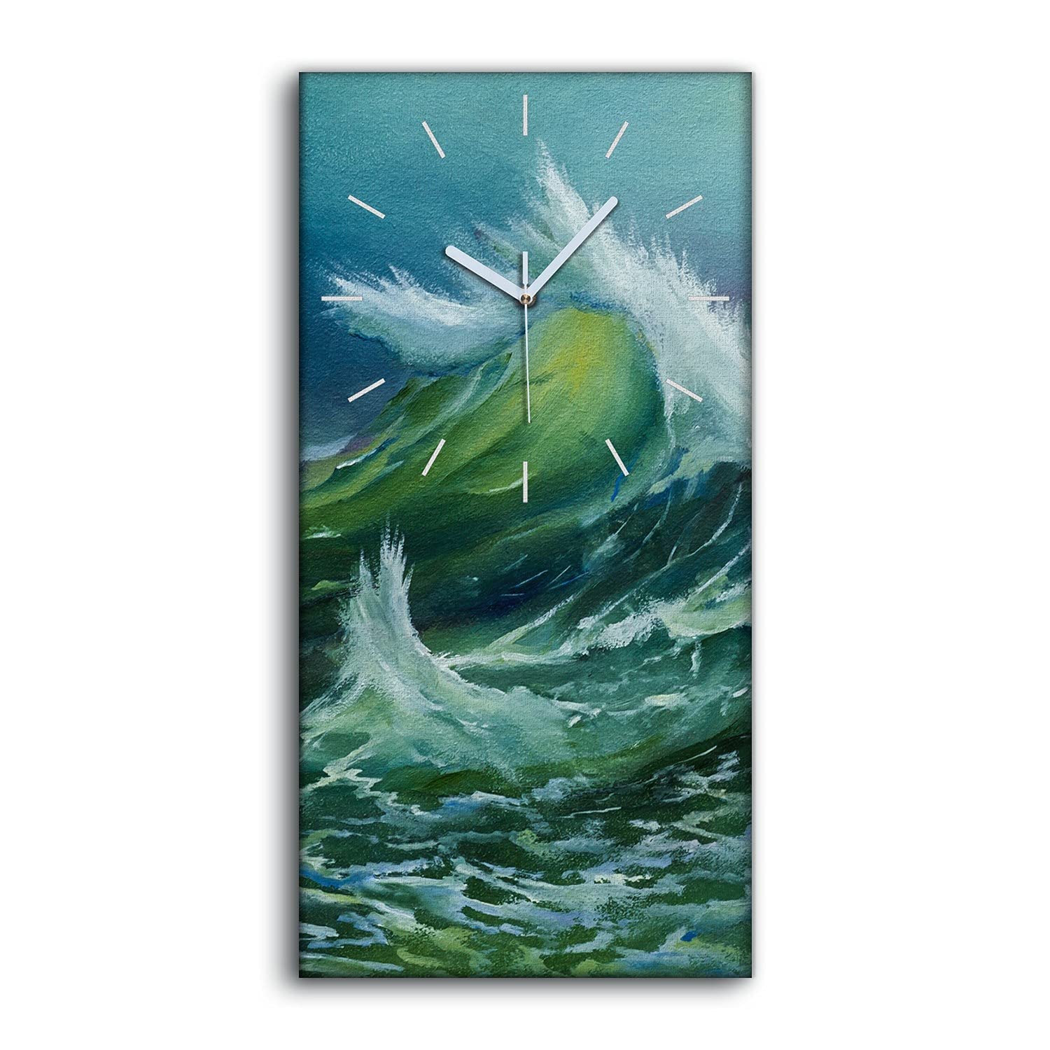 Horloge sur toile 30x60cm ne pas tic tac image moderne de tempête