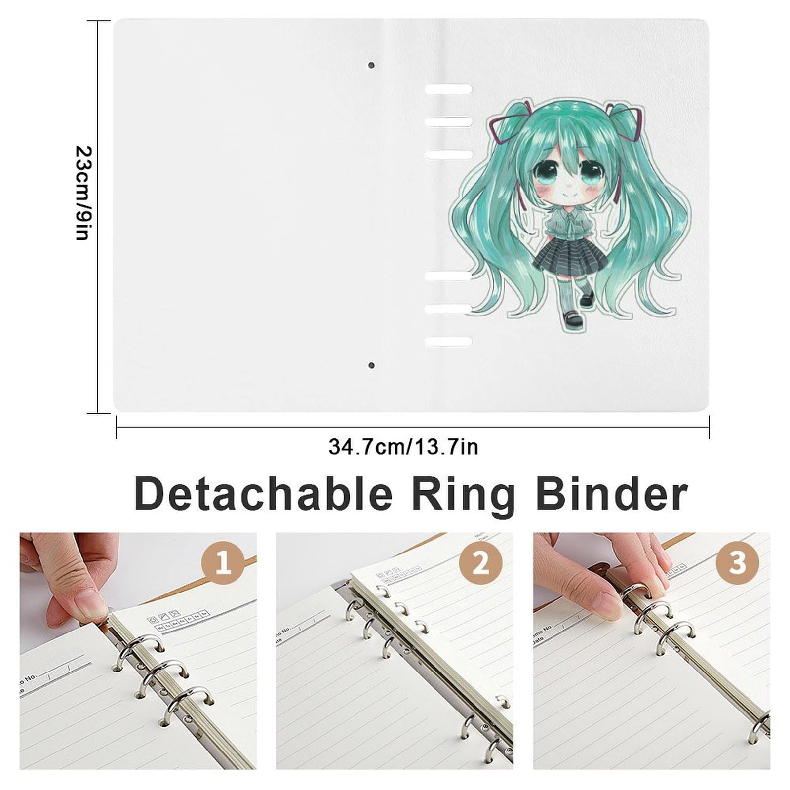 Amazon.co.jp: システム手帳 初音ミク A5 6穴 ノートメモ帳 90枚