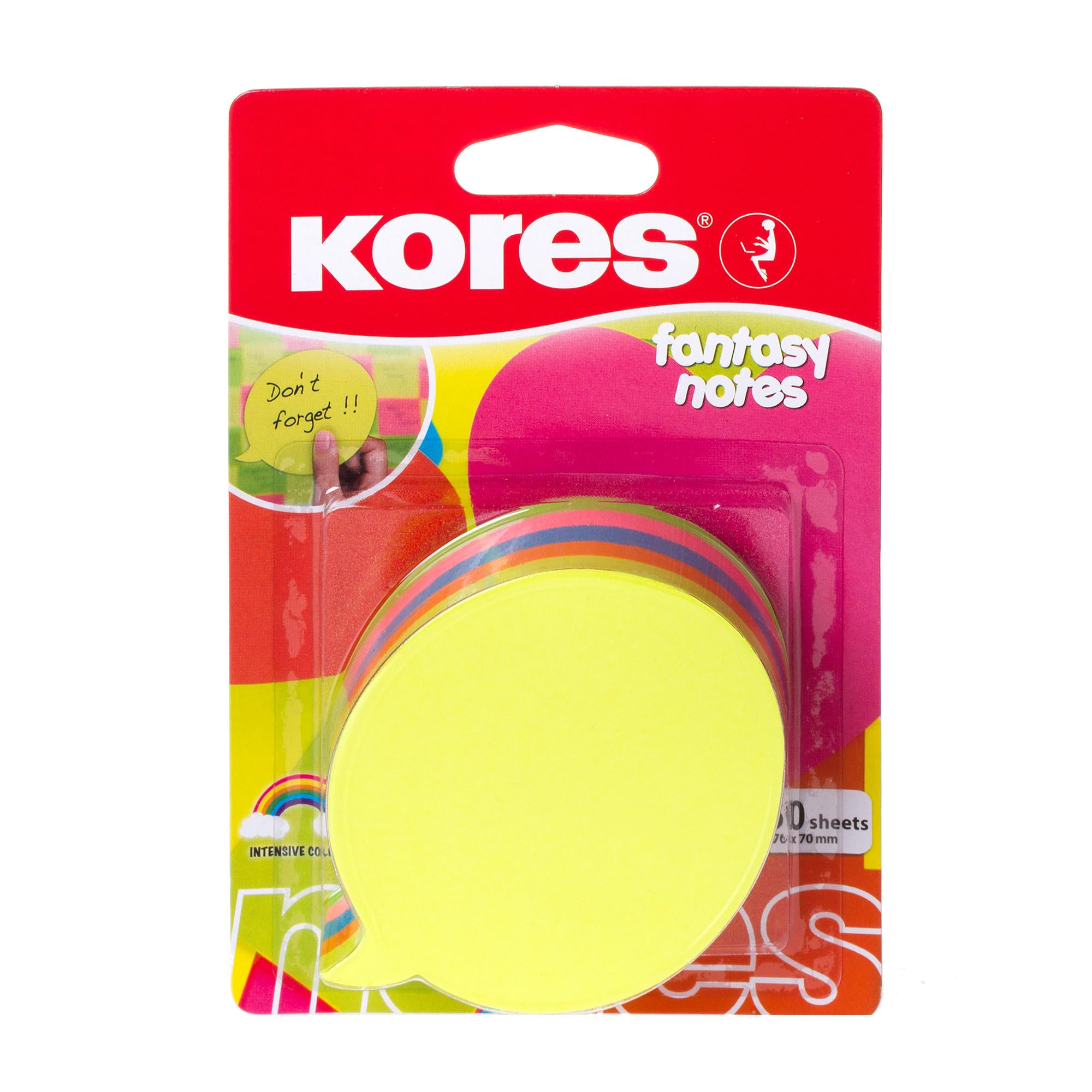 Kores - Bubble Shaped Fantasy Sticky Notes - Coloured, Self-Stick Notes, Note Pad, Back to School Supplies, Teacher Supplies, Office Supplies - 70x70mm, Pack of 1 x 250 Sheets