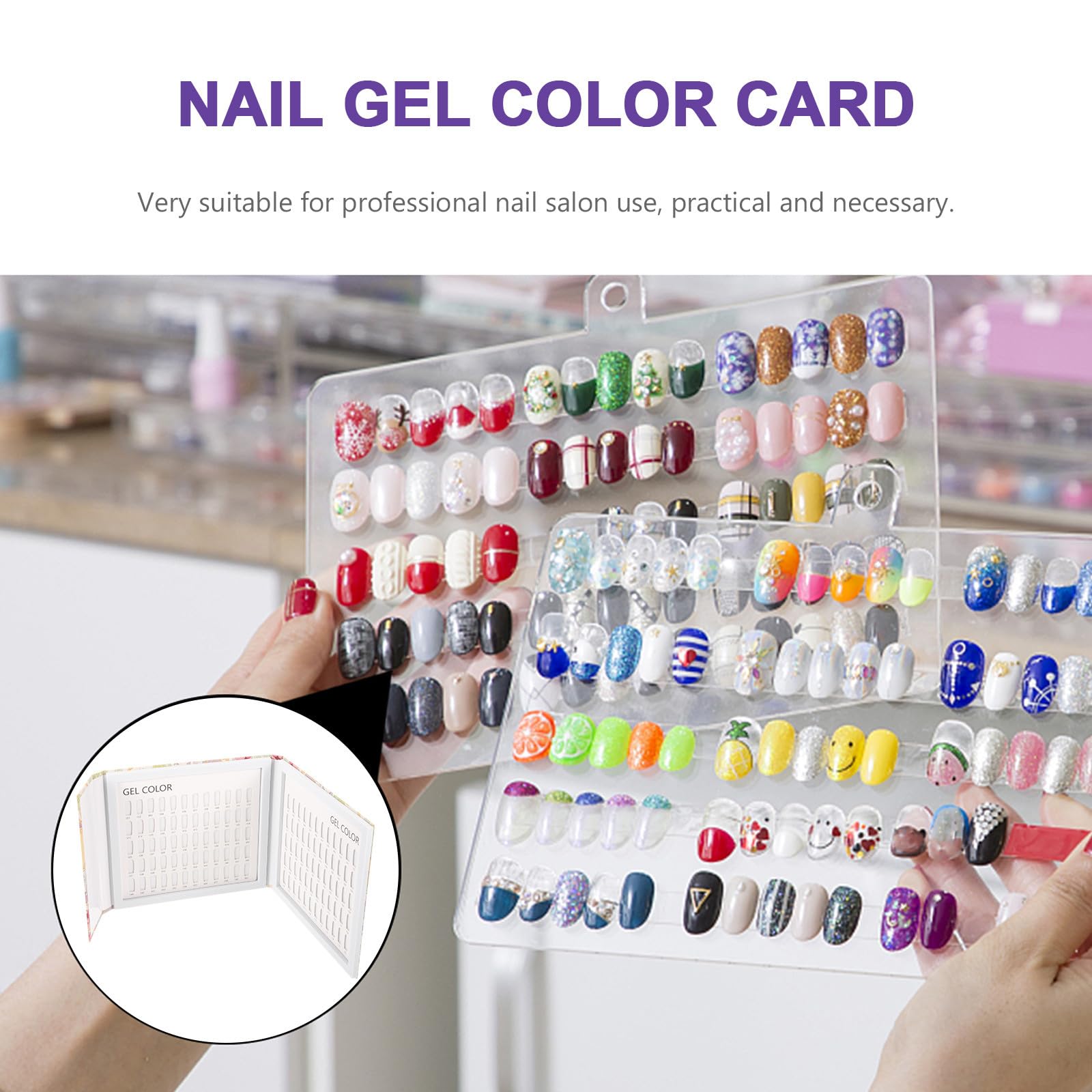 Genérico Muestrario de Uñas para Pintar Libro 120 Esmaltes, Tabla de Colores Carcasa ABS, para Uso en Salones y Prácticas de Uñas Semipermanentes