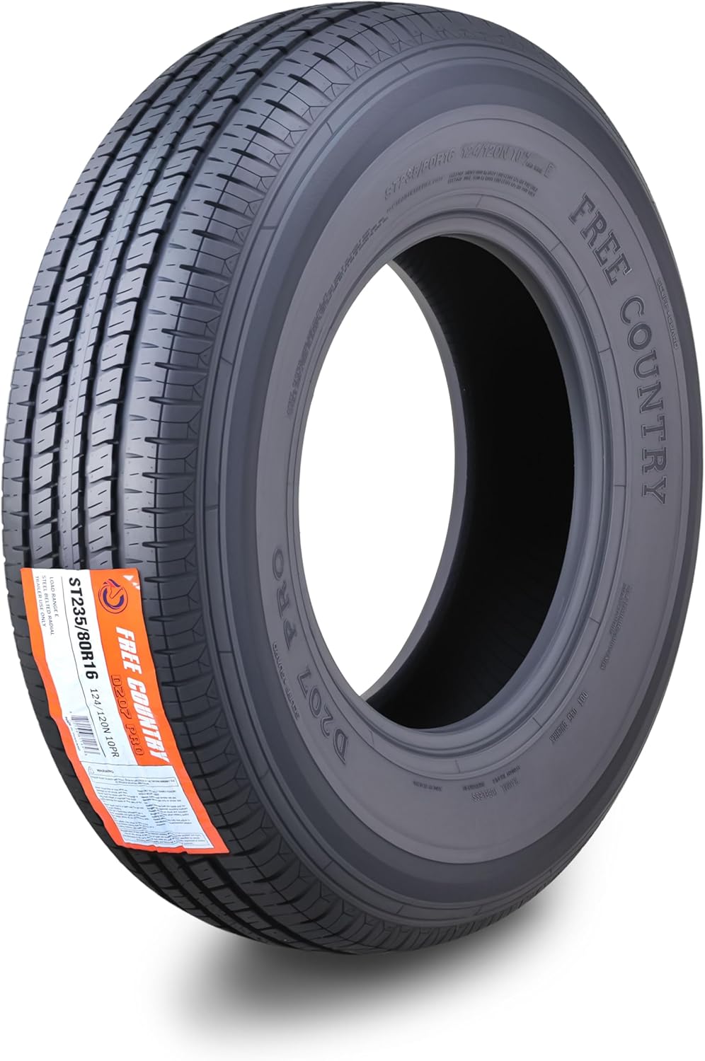 FREE COUNTRY Premium Trailer Tire ST235/80R16 Radial 10 Ply E Steel Belted w/Side Scuff Guard