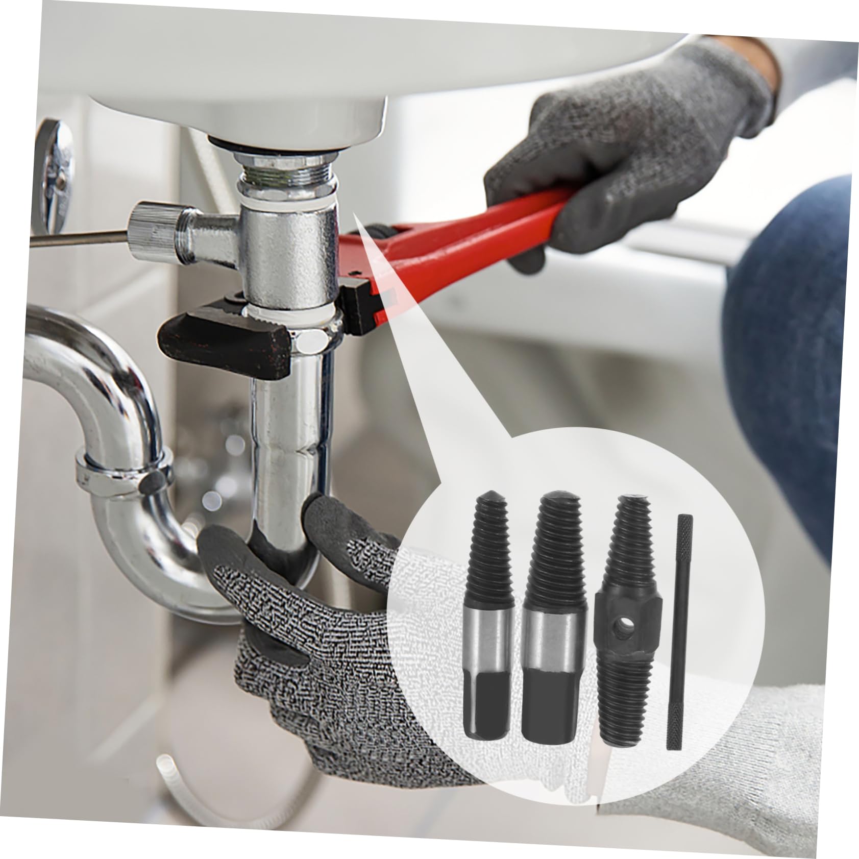 SEWACC Faucet Broken Screw Repairer 1 Set Carbon Steel Broken Bolt Extractor Tool