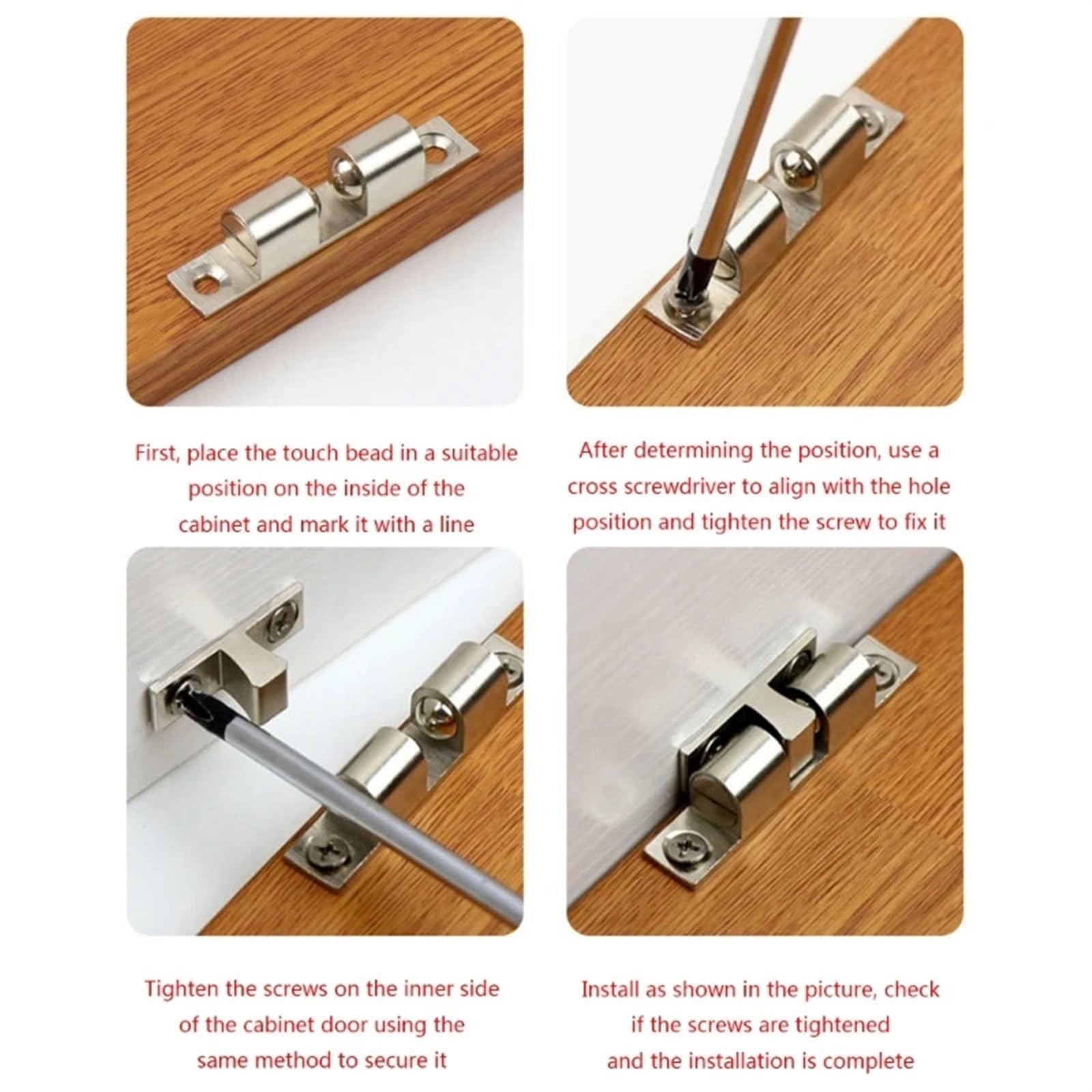 Hebilla De Bola De Cuentas Táctiles De Acero Inoxidable, Tope De Puerta De Gabinete Industrial, Herrajes For Muebles Resistentes Y Fuertes For Exteriores (Color : 40mm)