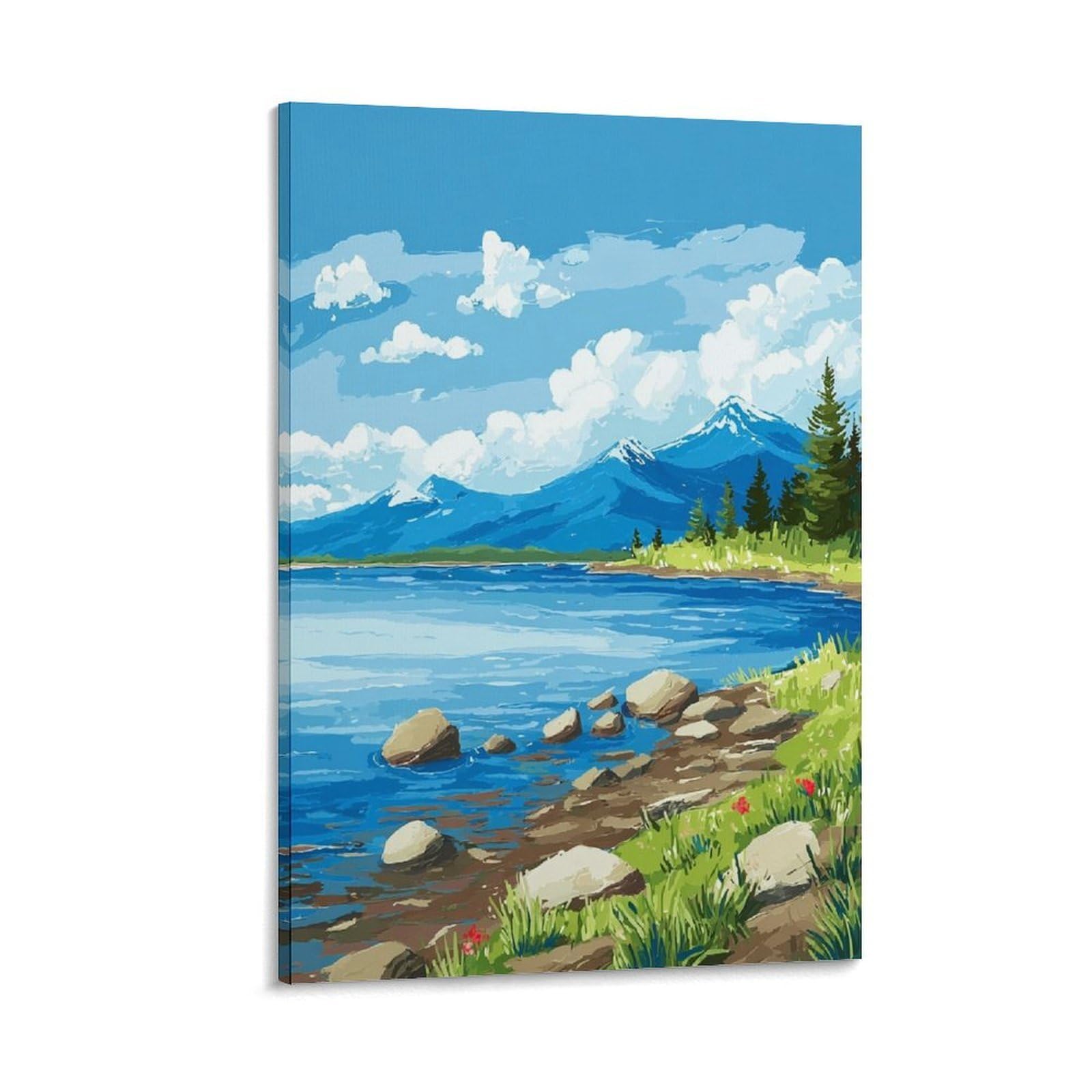 Iliamna Lake Poster 20x30inch(50x75cm) Vintage Watercolor Canvas Art