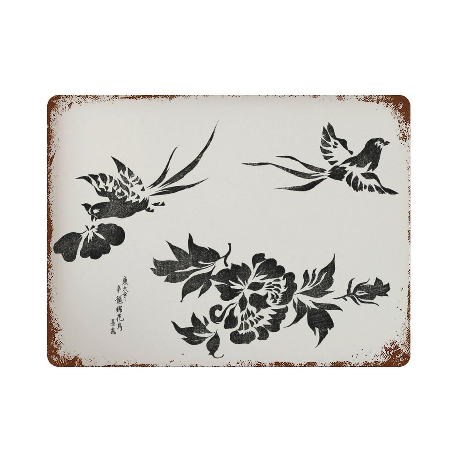 xiaoxiaoshen Japanese Birds And Flowers Taguchi Tomoki Wall Decor Art Metal Tin Poster Modern Home Decor Art Home Bar Shop Decorations Vintage Sign 30x40cm