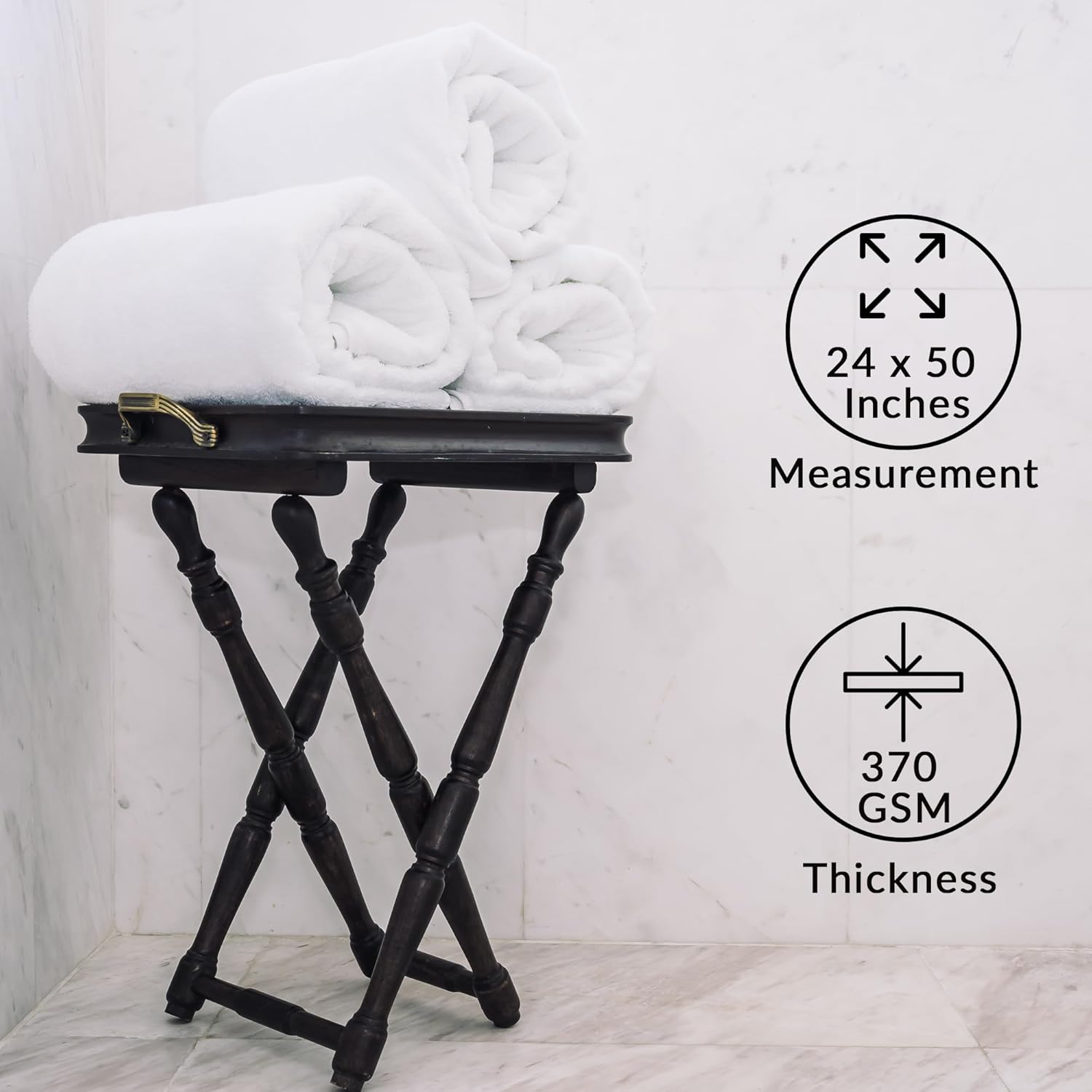 Luxury 100% Cotton Bulk Salon Towels (24x50) - 60 Bath Towels Bulk - Quick Dry - Soft - Absorbent Wholesale Pack for Hotel, Gym & Spa (Bath Towel 24x50) - Image 4