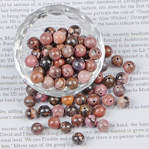 Miniatura 9 de AD Beads 8mm Natural Round Loose Beads 110 Pieces, for Making 108 Mala Prayer Beads Necklace, Bracelet & Yoga Meditation, Jewelry Design (Indian
