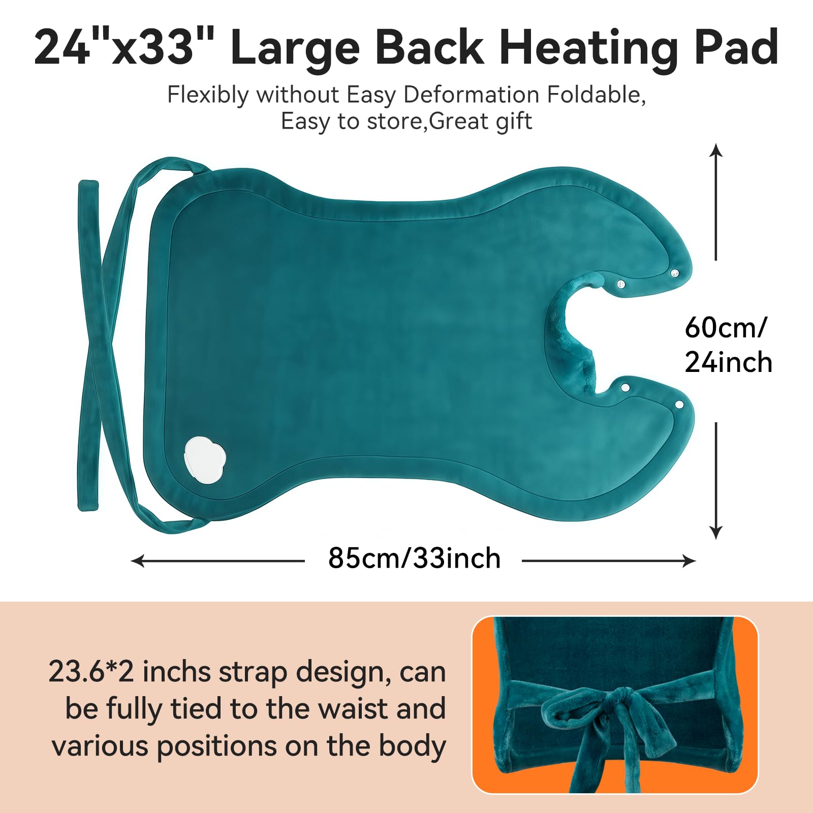 Lumbar Manta Electrica Espalda Y Cuello 60*85Cm – Apagado Automático De La | Este manta electrica espalda y cuello con apagado automático está diseñado con la última tecnología, cuenta con 9 niveles.