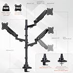 Triple Monitor Mount for 17-35-inch Screens - Heavy Duty Triple Monitor Arm Desk Mount for Ultrawide Monitors, Fully Adjustment, Max Load 12KG per Screen, VESA 75x75 / 100x100 mm, Black