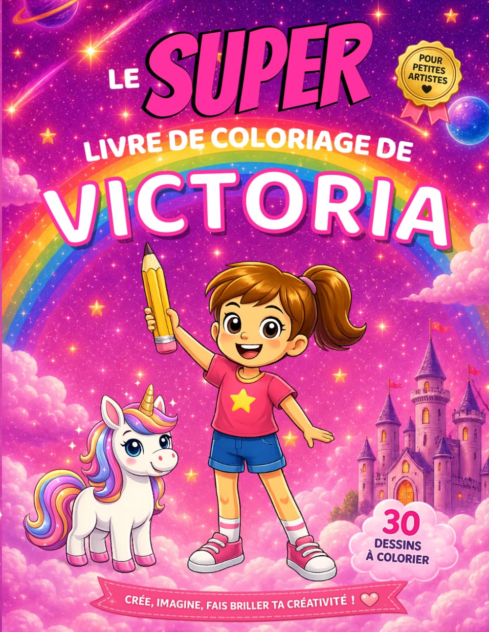 Le SUPER livre de coloriage de Victoria: 30 pages à colorier (Collection Colorie ton prénom)