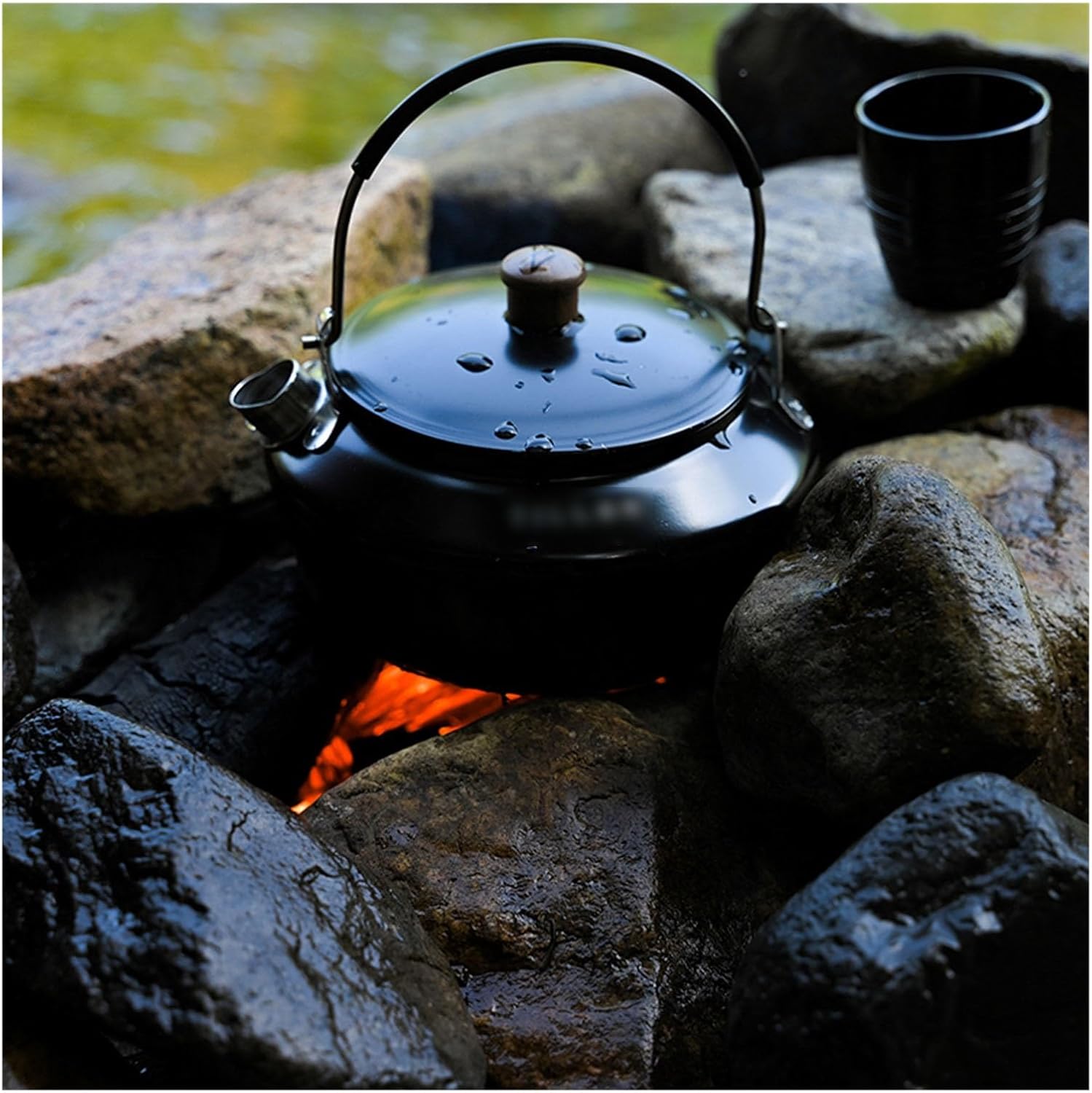 Camping Kettle 600ML Compact Kettle, Portable Camping Coffee Kettle, Stainless Steel Camping Kettle, Compact Tea Kettle for Outdoor, Camping, Travelling Camping Kettle Camp Tea offee Pot (Color : Kha