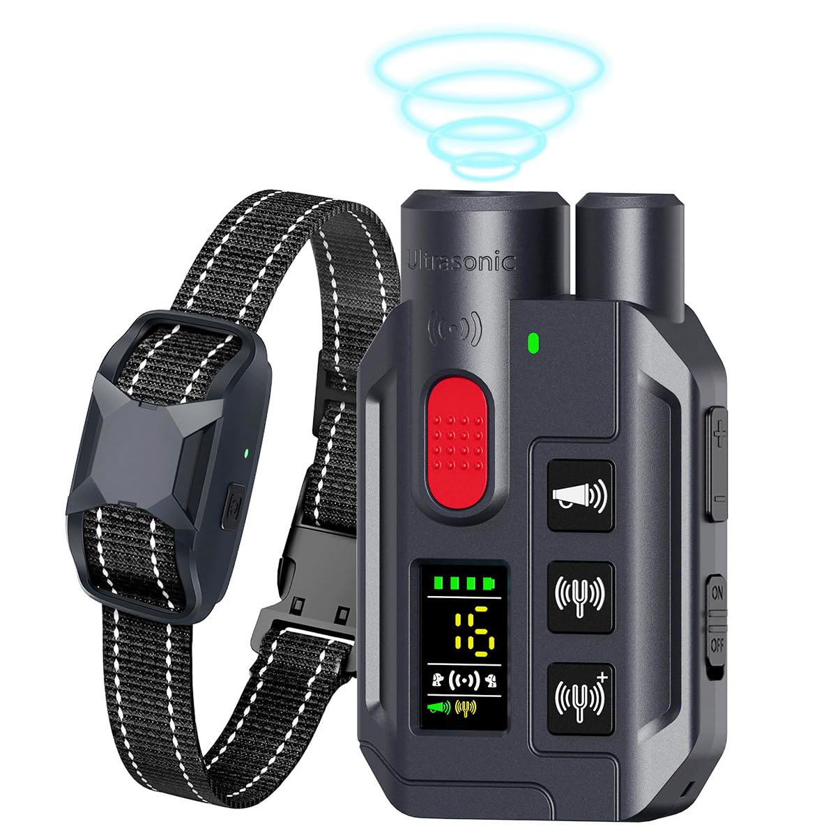 Collar de Entrenamiento para Perros con Control Remoto, Rango Remoto de 3300 pies, Modos de Entrenamiento de Sonido/vibración/ultrasónico, Bloqueo de Seguridad Recargable e Impermeable IP67 Collar