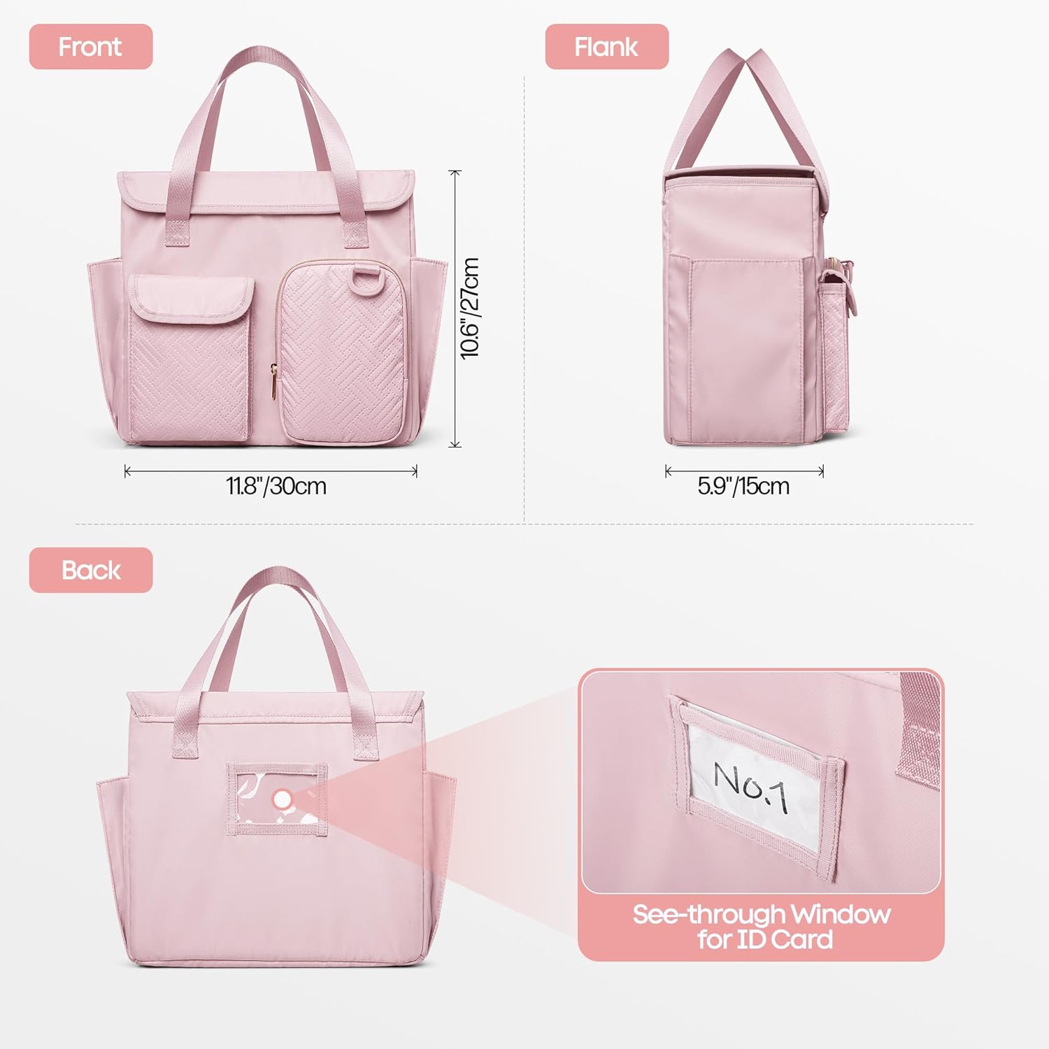 Hanging File Organizer Box with Lid, Portable Document Organizer Bag with Handle, Suitable for Letter Size Hanging File Folders, Pink