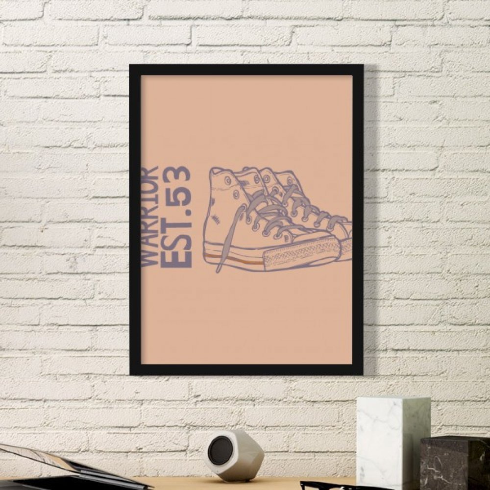 Chaussures de toile peinte à la main avec stickers muraux et cadre art