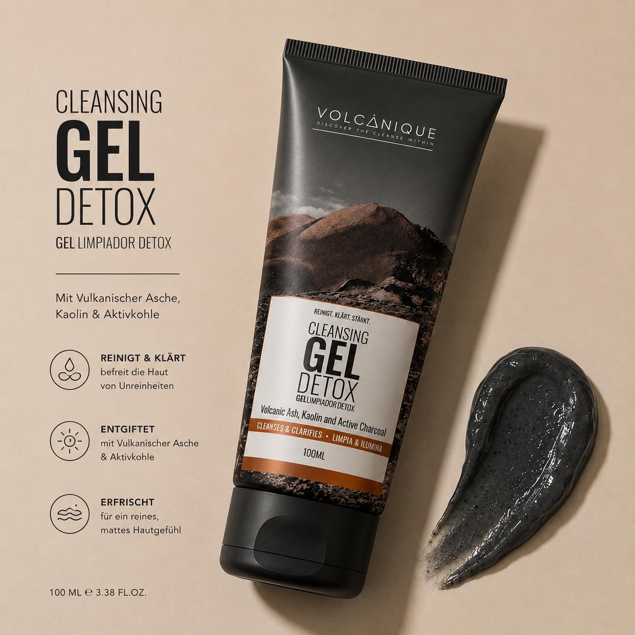 Volcanique® Naturkosmetik Set mit Vulkanasche | Vegane Inhaltsstoffe, Anti-Aging und Akne Pflege, Nachhaltige Wirkstoffkosmetik, Made in Spain
