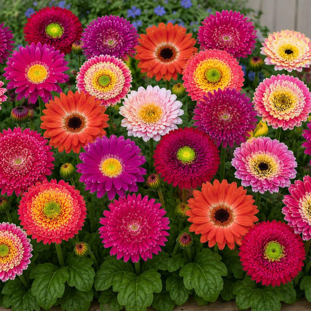 YouGarden Gerbera 'Sunshapers' Collection, 3 x 9cm Pots, Pink Orange Purple Outdoor Flowers