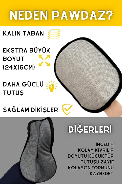 Elektrostatik Tüy Toplama Eldiveni (24x16 CM) – Kalın Tabanlı Kedi Köpek Tüy Temizleyici Rulo Fırça