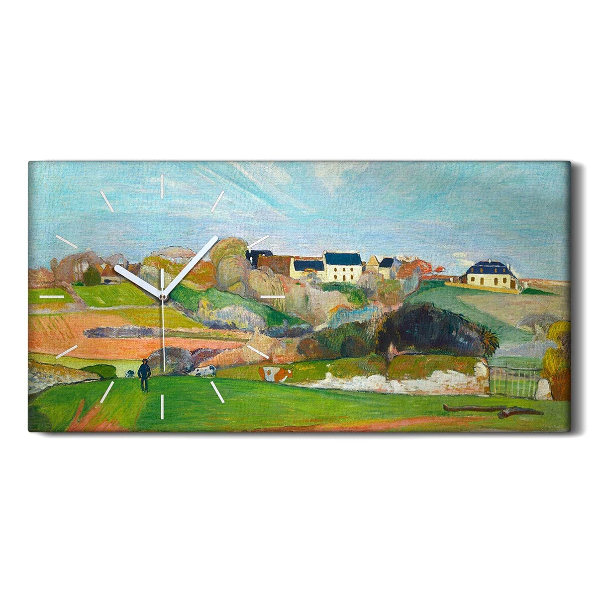 Horloge sur Toile 60x30cm Paysage au Pouldu - Pendule Silencieuse pour Salon