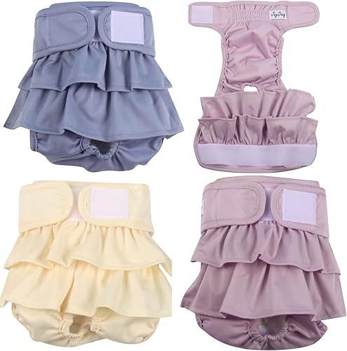 Paquete de 3 pañales para perros pequeños, vestido para mujer, reutilizables, de primera calidad, para incontinencia de calor por período, M