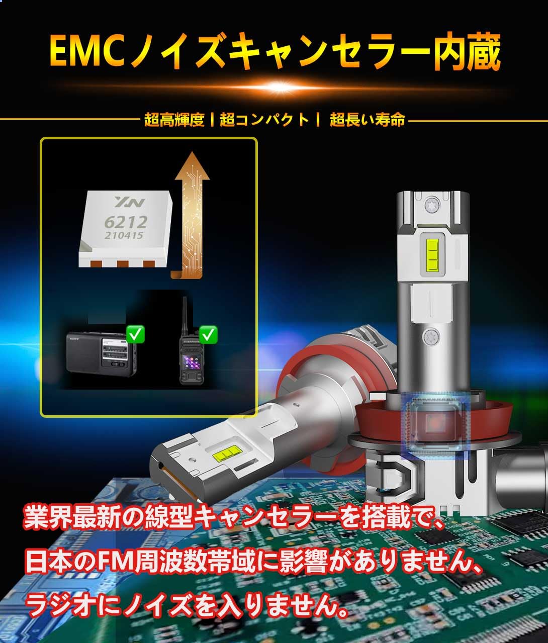 WENLE(ウエンレ) 超ステルスH8⁄H9⁄H11⁄H16共用 led ヘッド