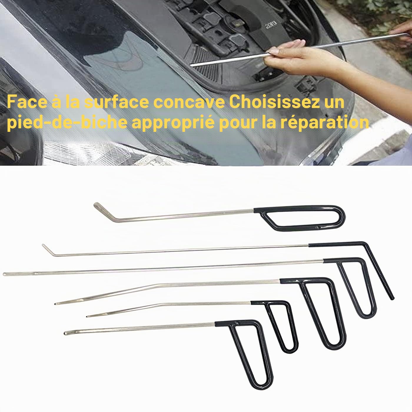 Outil Débosselage sans Peinture,Une variété d'outils de kit pour la Réparation de Bosses de Voiture Conviennent à Toutes Sortes de Bosses
